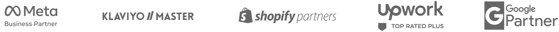 Scaling davids partner logo including facebook meta shopify upwork google and klaviyo